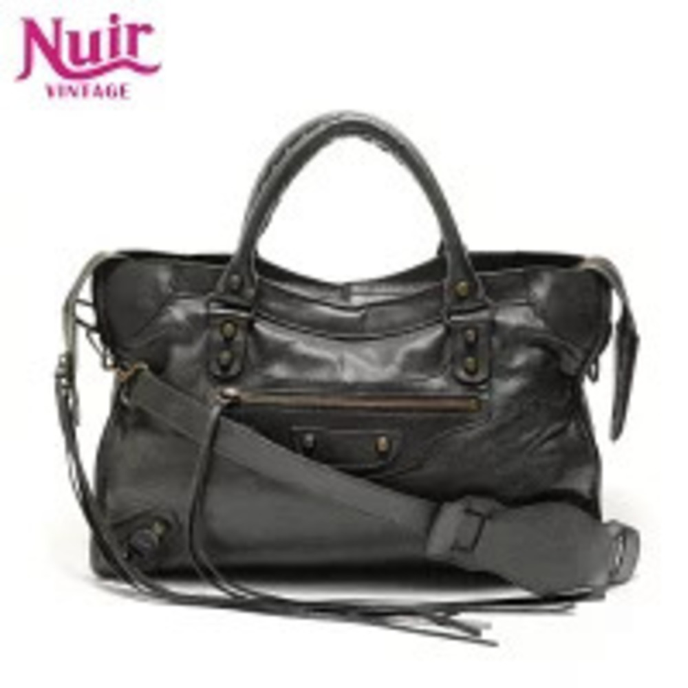 Balenciaga City Leather Handbag Black